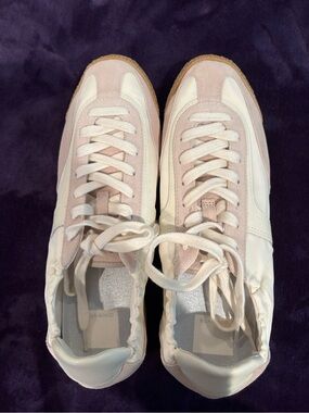 Dolce Vita Women's Pale Pink and Cream Suede-Laced Sneakers
